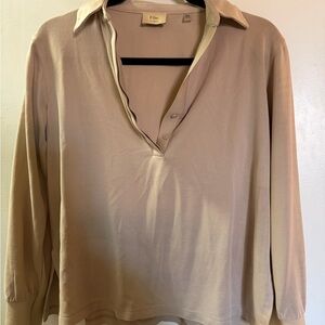 Tahari Beige Button Down Women's Shirt